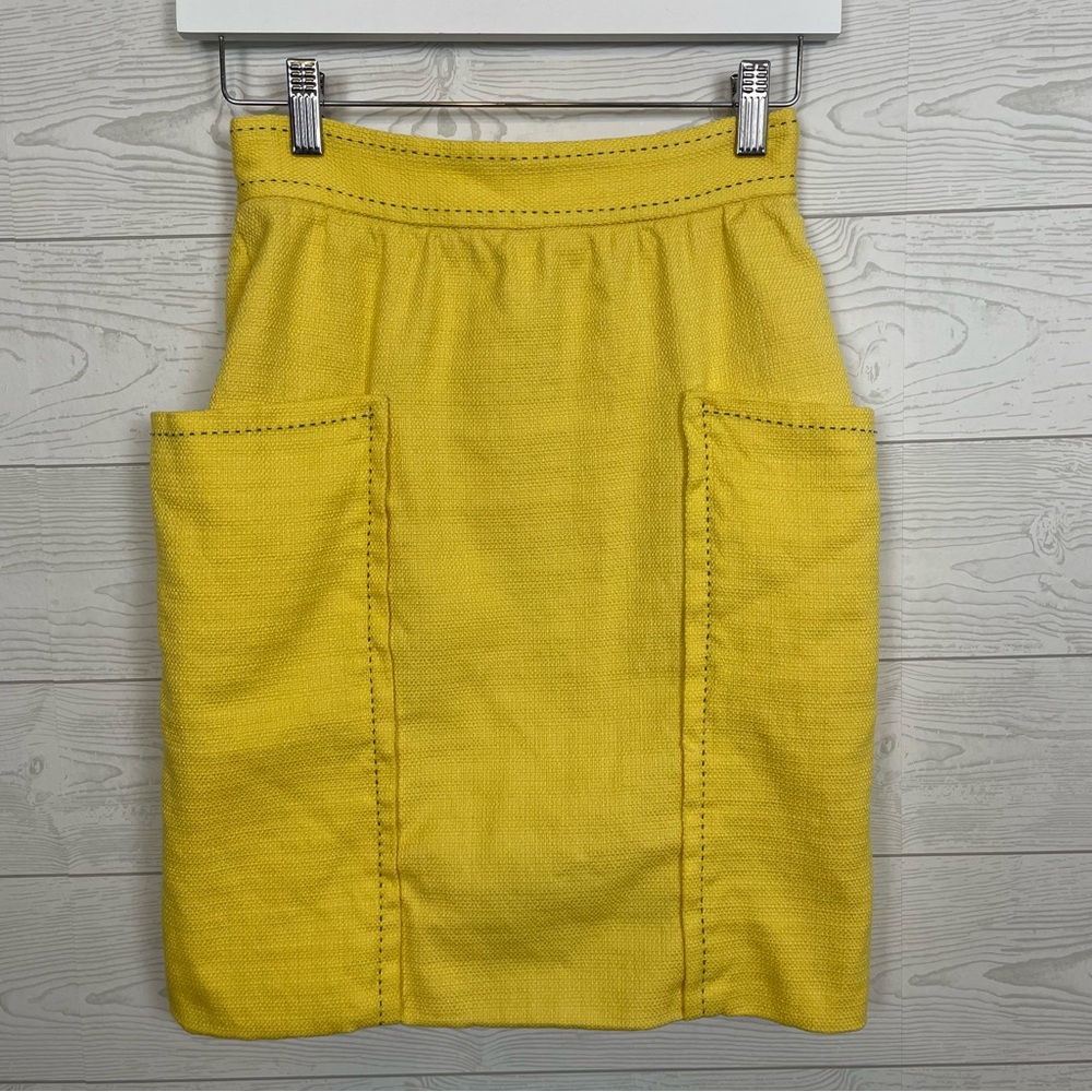 Anthropologie Cartonnier Yellow Pencil Skirt Size 0